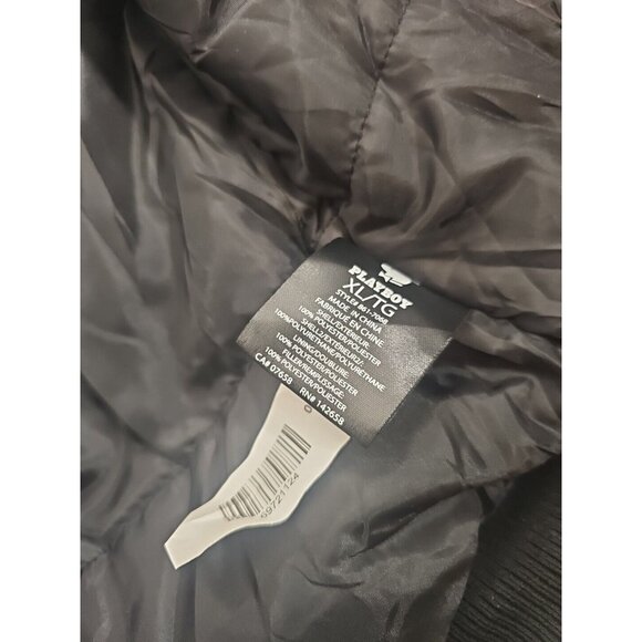 Playboy Varsity Jacket Mens Large XL Black White Long Sleeve Logo Bunny Graphic - Picture 10 of 11